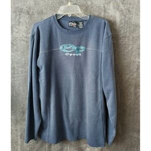 Vtg OP Ocean Pacific Sport Blue Long Sleeve Crew Thermal Shirt Men's‎ Large Y2K
